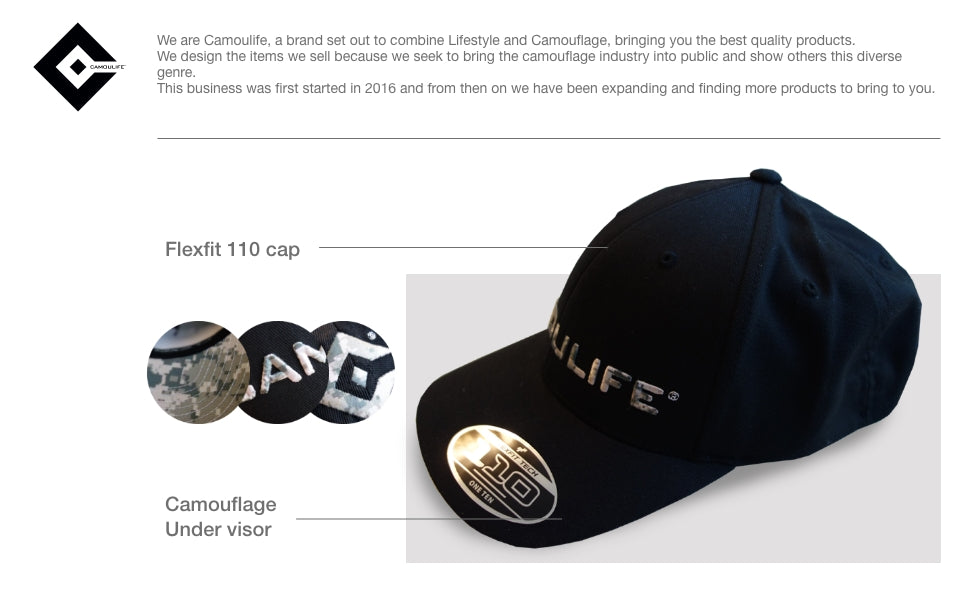 Camoulife Hunting Camouflage Outdoor Structured Flexfit 110 Baseball Camo Camouflage Cap